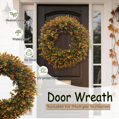Thanksgiving Boxwood Wreath Door Hanging Porch Home Fireplace Hanging Decorative Wreath