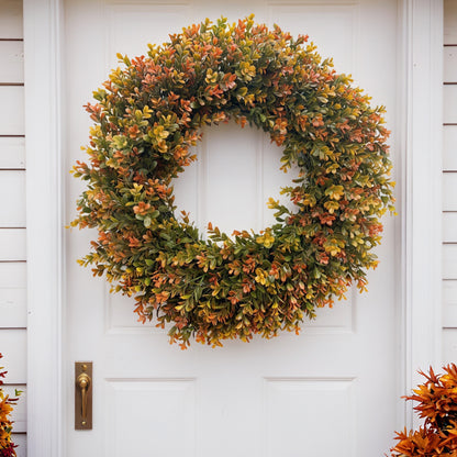 Thanksgiving Boxwood Wreath Door Hanging Porch Home Fireplace Hanging Decorative Wreath