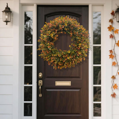 Thanksgiving Boxwood Wreath Door Hanging Porch Home Fireplace Hanging Decorative Wreath