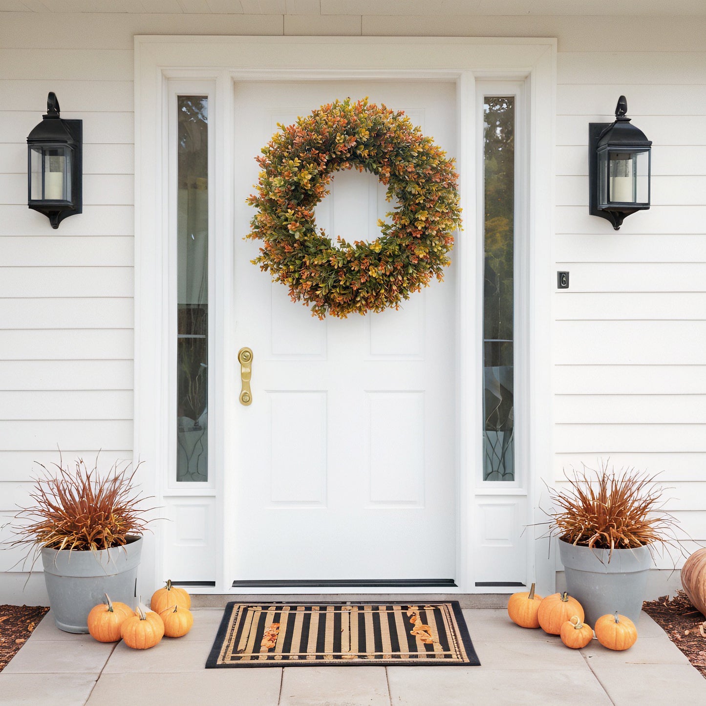 Thanksgiving Boxwood Wreath Door Hanging Porch Home Fireplace Hanging Decorative Wreath