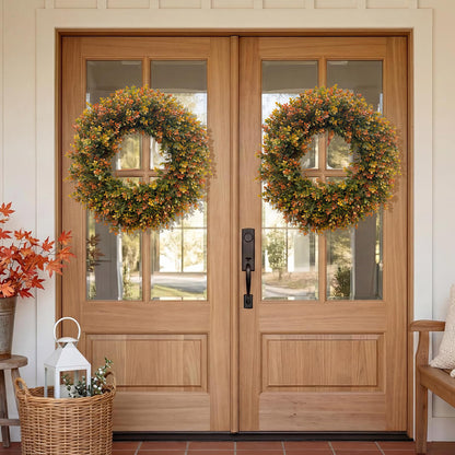 Thanksgiving Boxwood Wreath Door Hanging Porch Home Fireplace Hanging Decorative Wreath