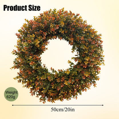 Thanksgiving Boxwood Wreath Door Hanging Porch Home Fireplace Hanging Decorative Wreath