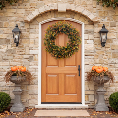 Thanksgiving Boxwood Wreath Door Hanging Porch Home Fireplace Hanging Decorative Wreath